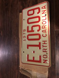 NOS 1975 North Carolina license plate new unissued