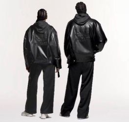Adidas Ivy Park Black Moto Tour Leather Jacket ALL GENDER