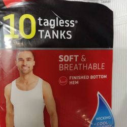 Men's 10 Pack Size Medium 3840 Soft Breathable Tank Top Buy One Get One Free