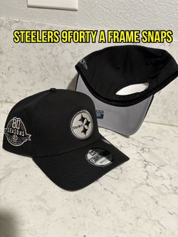 NFL new era Pittsburgh Steelers blacked out Chrome 80 seasons patch 9forty a frame SnapBack hats