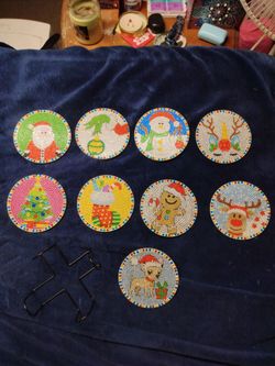 9 Christmas diamond art coasters