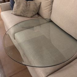 Heavy beveled edge glass top