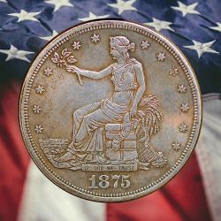 1875-CC Trade Dollar Silver Plated Novelty Coin - Circulated