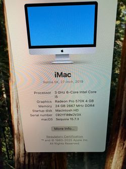 An iMac 27” like new 2019 in Bakarfield
