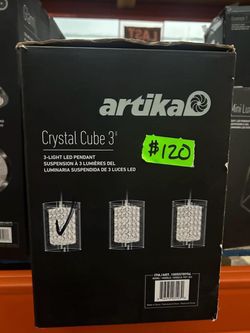 Artika Crystal Cube 3 Light Pendant Fixture