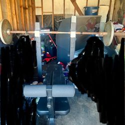 Weight bench and weights