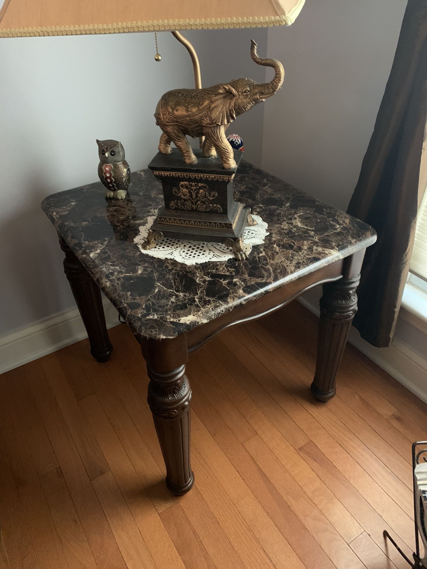 Two Marble End Tables