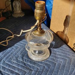 Vintage Converted Handled Glass Oil Lamp