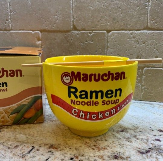 Maruchan Ceramic Ramen Bowl With Chopsticks 