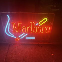 Marlboro cigarette sign lighted neon
