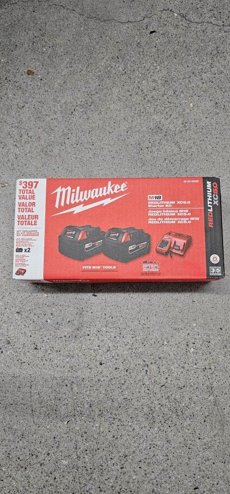 2 x M18 5.0 Batteries And Charger 