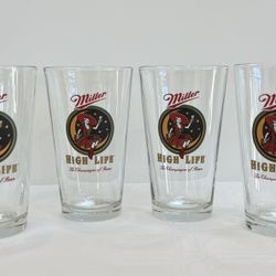 4 Miller High Life Beer Pint Glasses Girl On Moon | $10 Each 