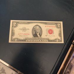 1953 Red Seal 2 Dollar Bill 