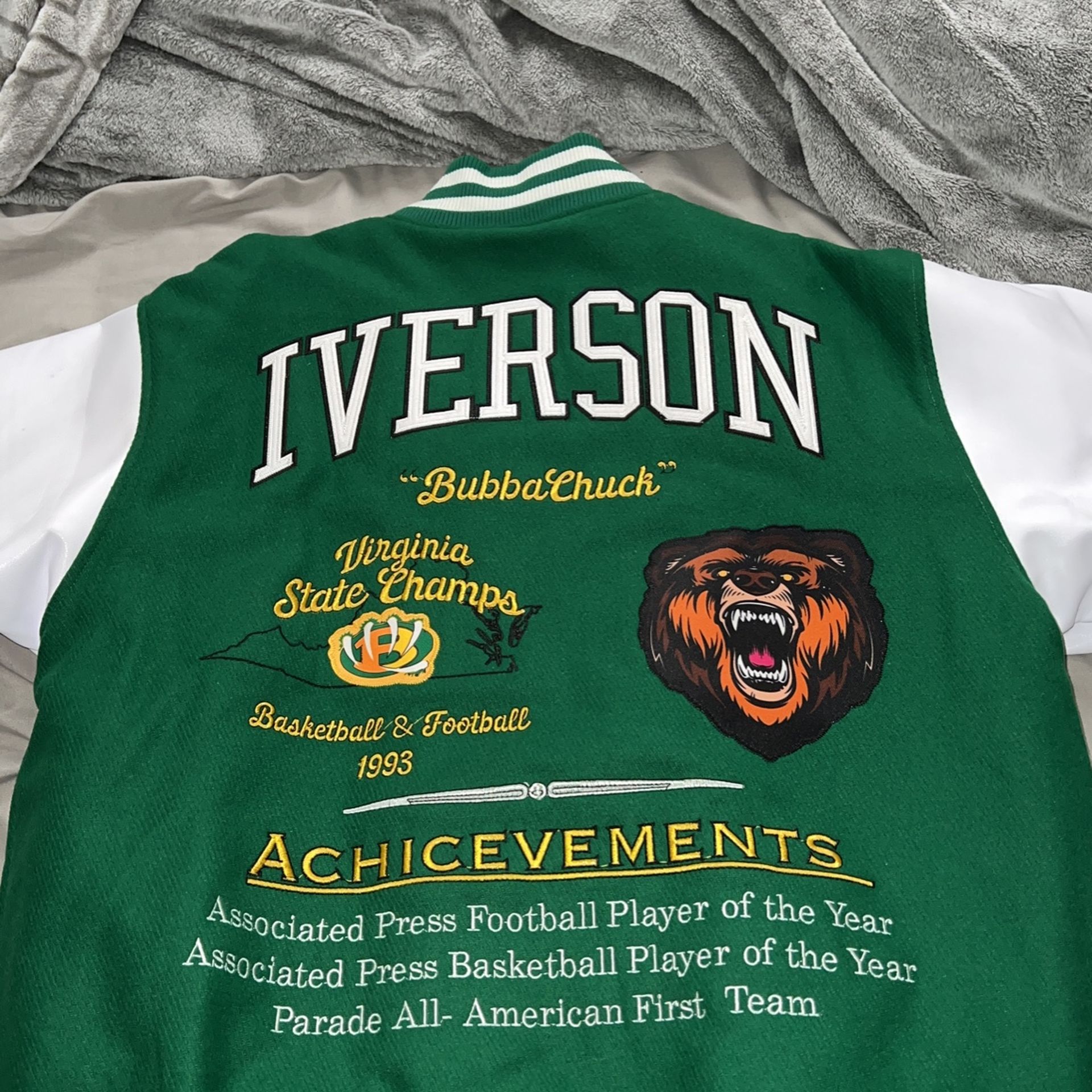 Allen Iverson Vintage High school Varsity Jacket Size L Mens