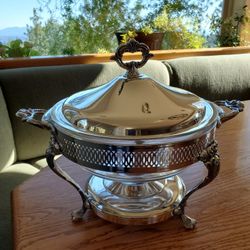 Vintage Leonard Silverplate 3 Qt. Chafing Dish