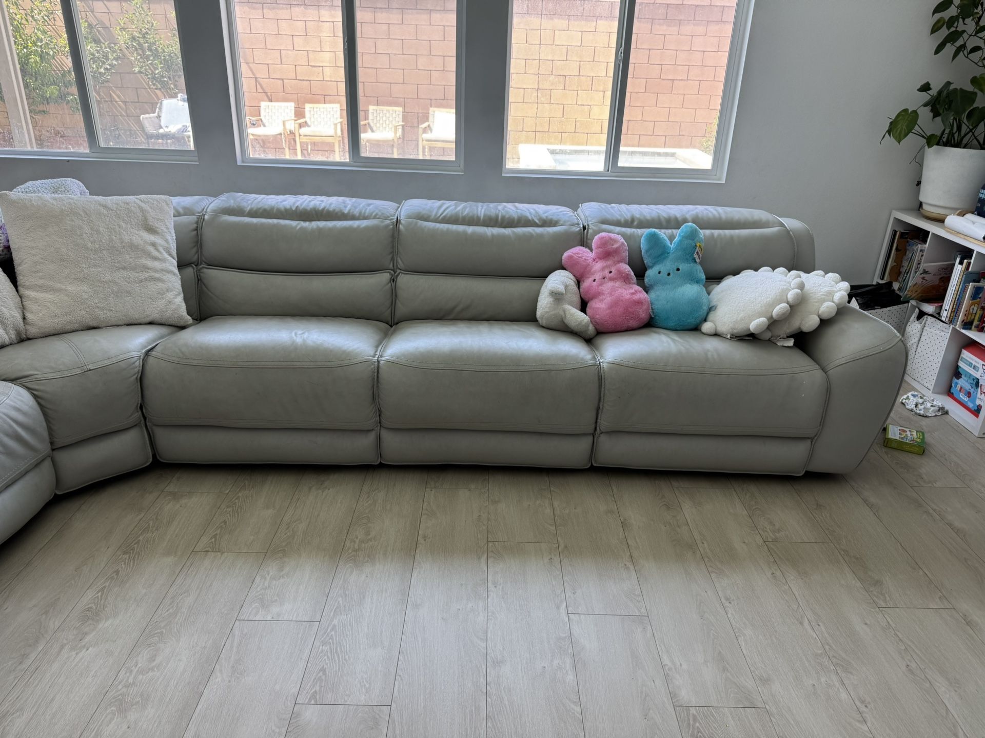 Genuine Leather Auto Reclining Couch