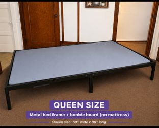 Queen bedframe & bunky board