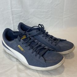 Puma Shoes Womens 11 Vikky Comfort Low Sneakers FVNSG Blue Suede Lace Up