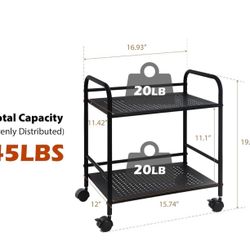Rolling Utility Cart, Metal, Organizer, Storage, Kitchen, Room, Home, (SUNNYPOINT)