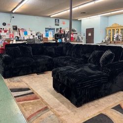 Brand New Super Plush Comfy Corduroy Pullout Sectional 
