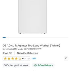 GE 4.0-cu ft Agitator Top-Load Washer ( White )