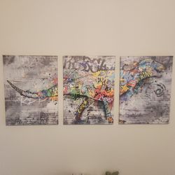Dinosaur Wall Art - 2 Sets