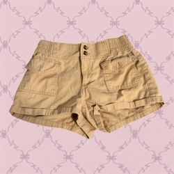 Tan Cargo Mini Shorts