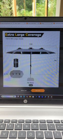 Double patio umbrella with lights