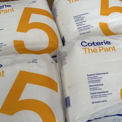 Half Off: Four Brand New Packs Of Size 5 Coterie Diapers