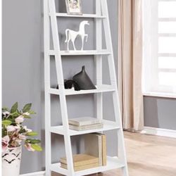 White ladder bookcase bookshelf - NEW