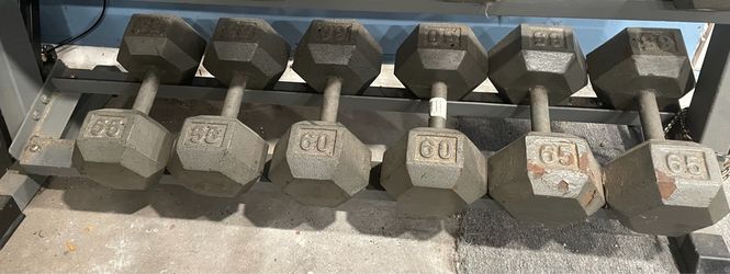 55lbs, 60lbs, 65lbs bar bell sets