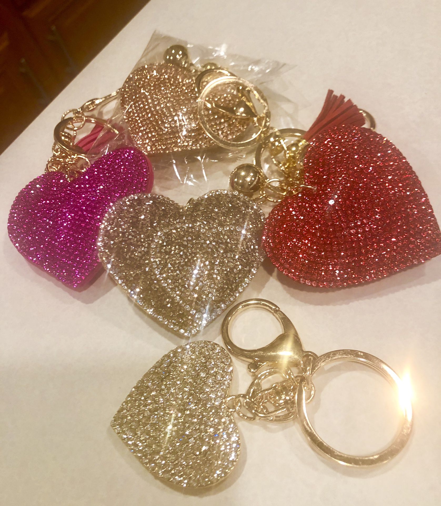 SPARKLY VALENTINE HEARTS GIFT ORNAMENT BAG ID TAG