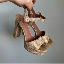 topshop pink platform chunky heels