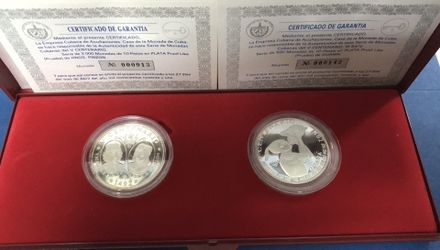 Cuba Dúo Of 10 Pesos Silver