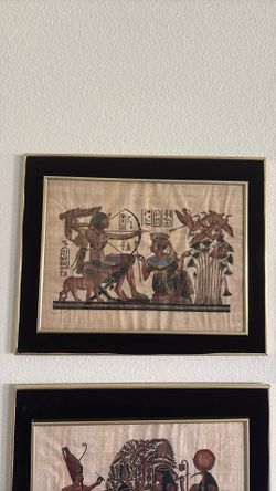 Ancient Egyptian Papyrus Painting Tutan Khama
