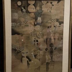 Original Signed Abstract by Katarzyna Wazyk Framed 1978