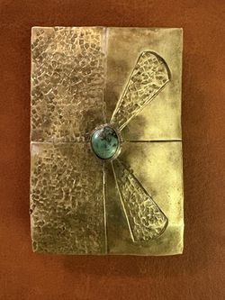 Brass Belt Buckle W/ Malachite Stone