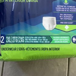 Unisex Adult Pull-ups size 2XL pk of 12 each