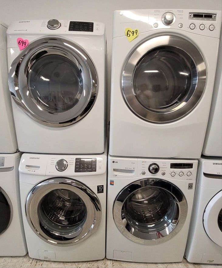 Front Load Washer And Electric Dryer Set Used In Good Condition With 90days Warranty From $699 Up To $775