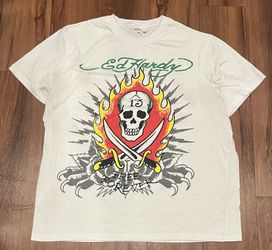 Ed Hardy Vintage Style Graphic Tee sz. L | White Streetwear Summer T-Shirt