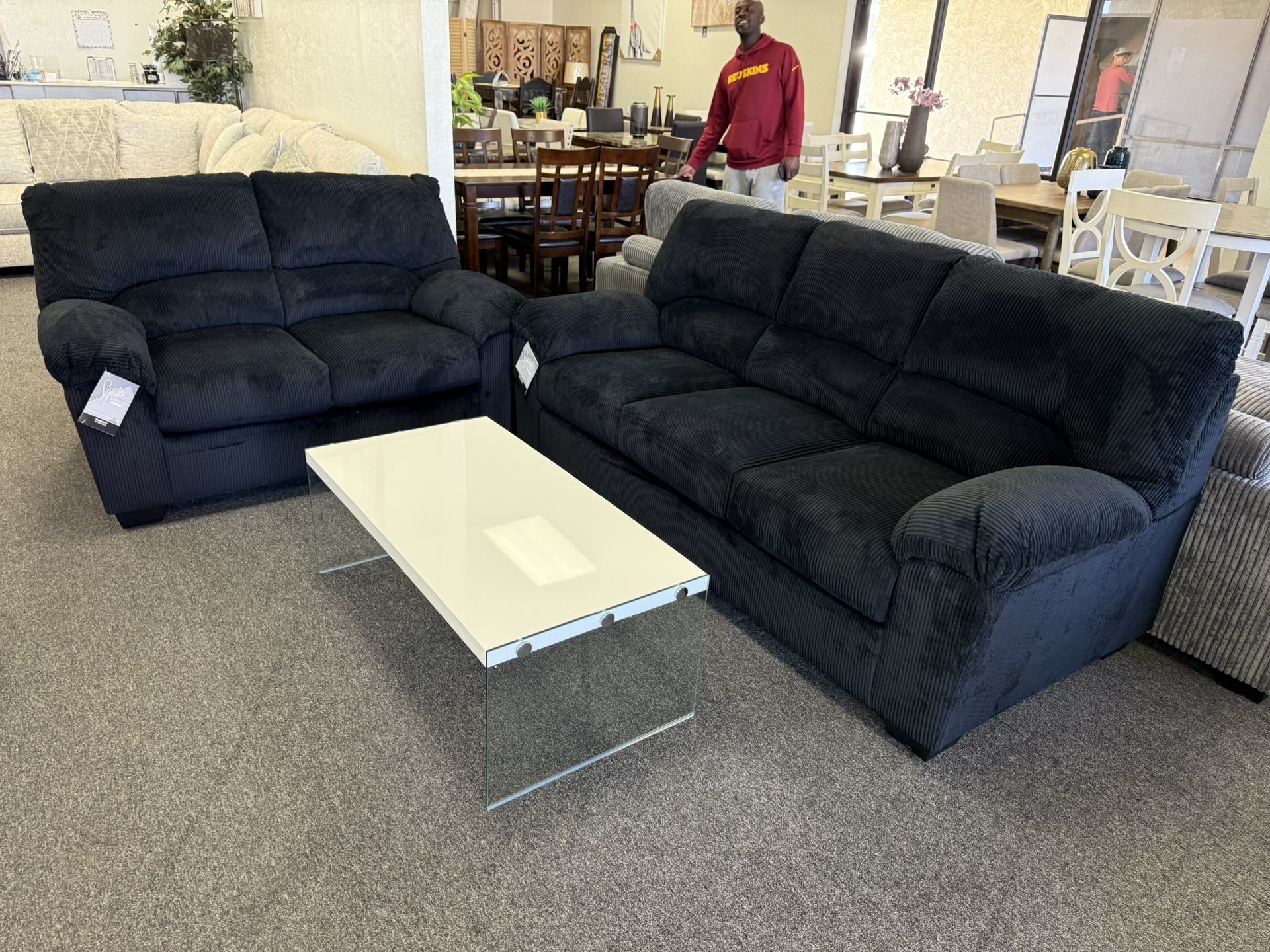Ashley Sofa And Loveseat In Black
