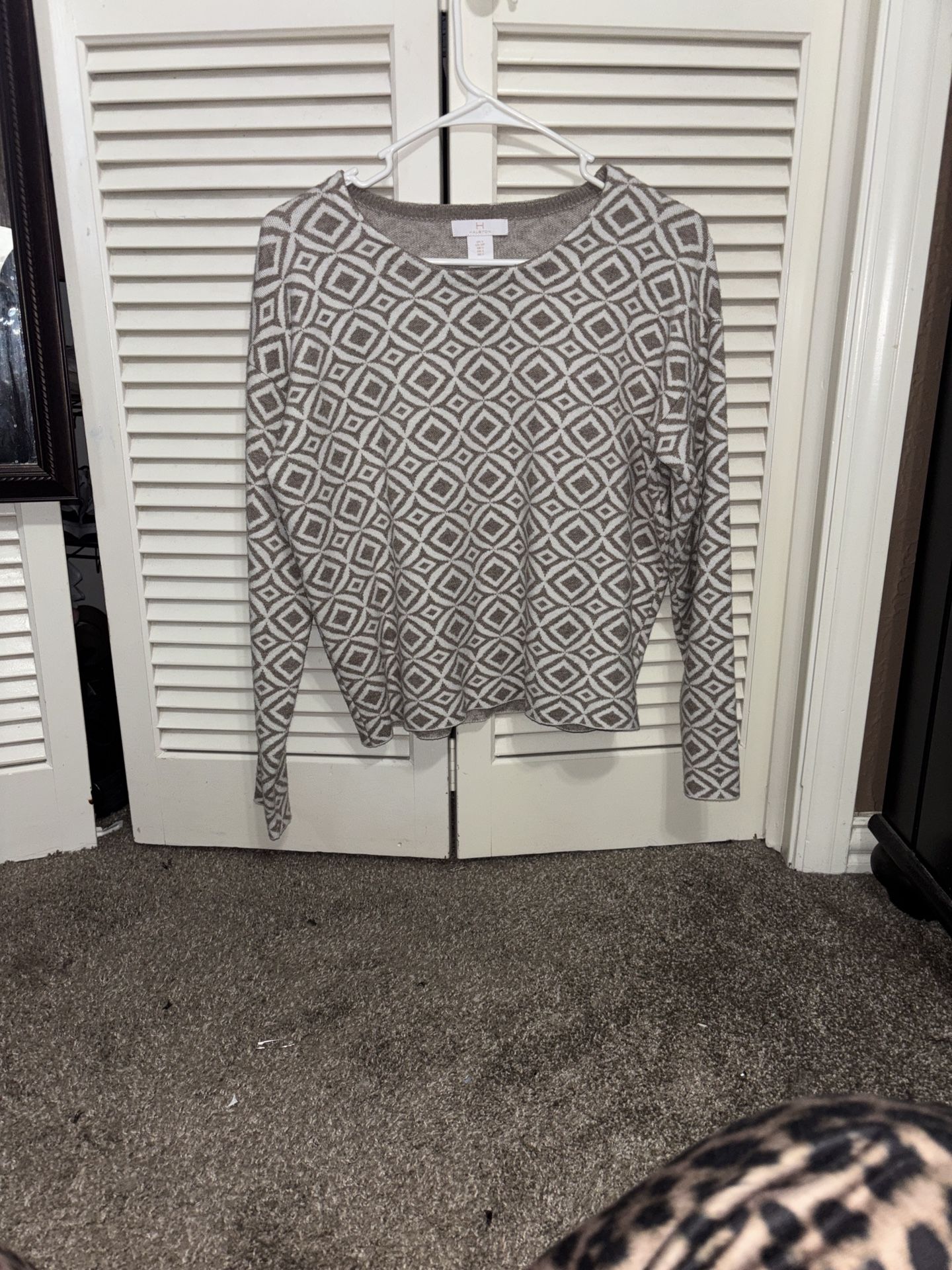 Halston Heritage Diamond Patterned Sweater
