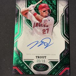 2025 Topps Tier One Mike Trout Auto /15 Los Angeles Angels 