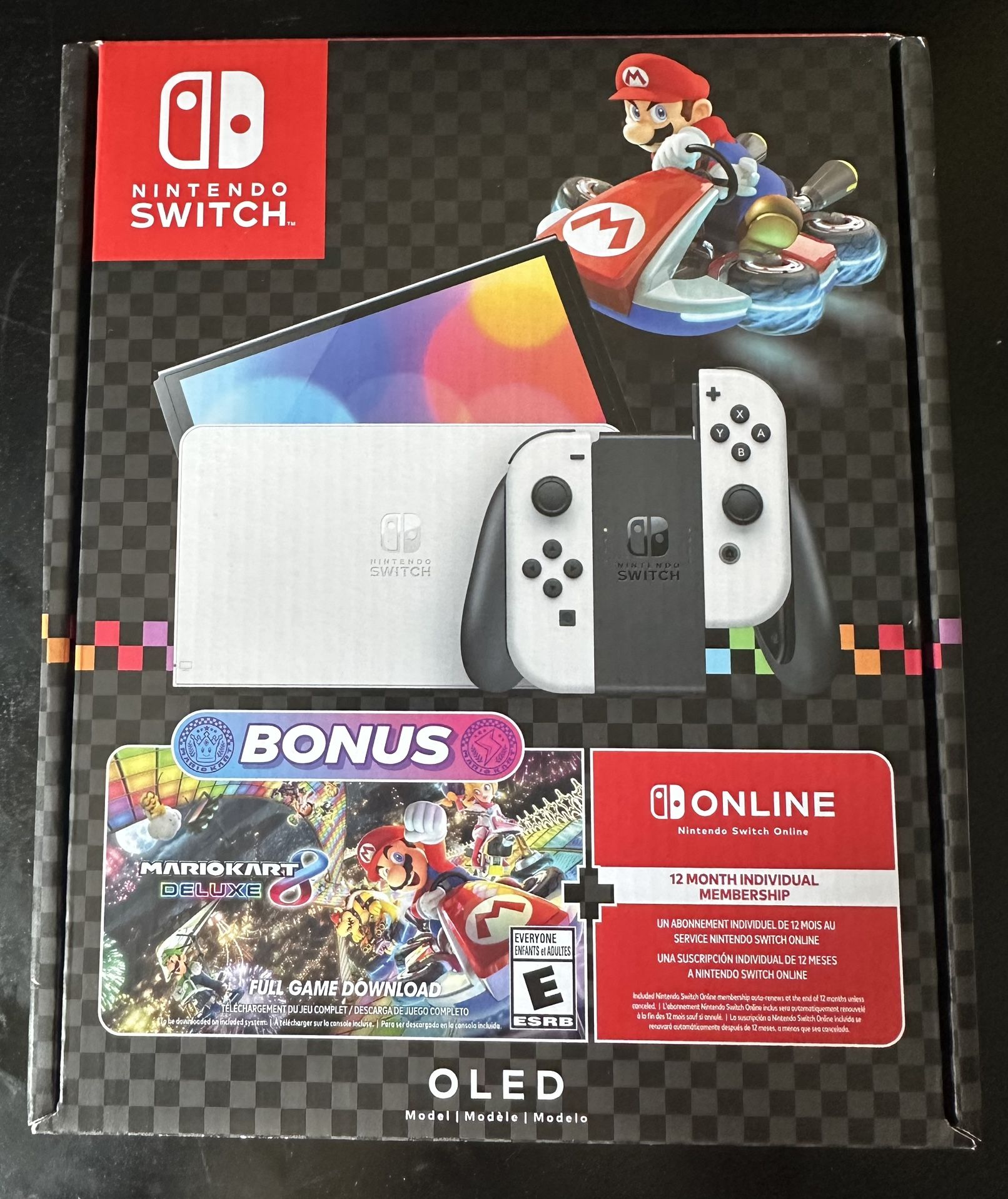 Brand New Nintendo Switch OLED w/Mario Kart 12 Months Online