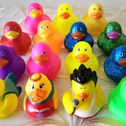 Bundle Of Colorful And Fun Rubber Duckies. 