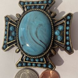 Vintage Belt Buckle Turquoise 