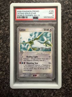 PSA 9 Latias Gold Star 2006 World Championship Graded Pokemon Card Slab