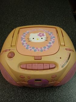 HELLO KITTY AM FM CD CASS TAPE 40 BUCKS NICE JAM BOX
