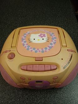 HELLO KITTY AM FM CD CASS TAPE 40 BUCKS NICE JAM BOX