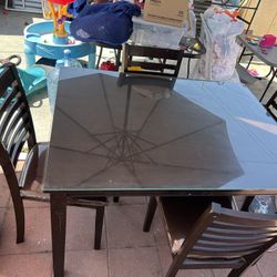 Dining Table 4 Chairs With Glass